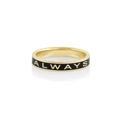 Marrow Fine For The Bride-to-be | Anniversary Gifts^"Always" Gold Memory Ring – Black Enamel