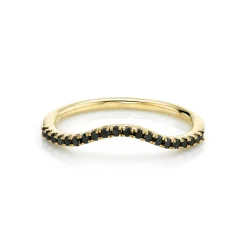 Marrow Fine Wedding Bands | Rings^Black Diamond Simple Wave Band