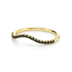 Marrow Fine Wedding Bands | Rings^Black Diamond Simple Wave Band