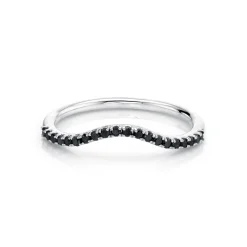 Marrow Fine Wedding Bands | Rings^Black Diamond Simple Wave Band