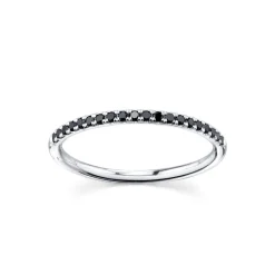 Marrow Fine Anniversary Gifts | Eternity Bands^Black Diamond Whisper Half Eternity Band | Nontraditional Gold Wedding Band