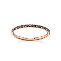 Marrow Fine Anniversary Gifts | Eternity Bands^Black Diamond Whisper Half Eternity Band | Nontraditional Gold Wedding Band
