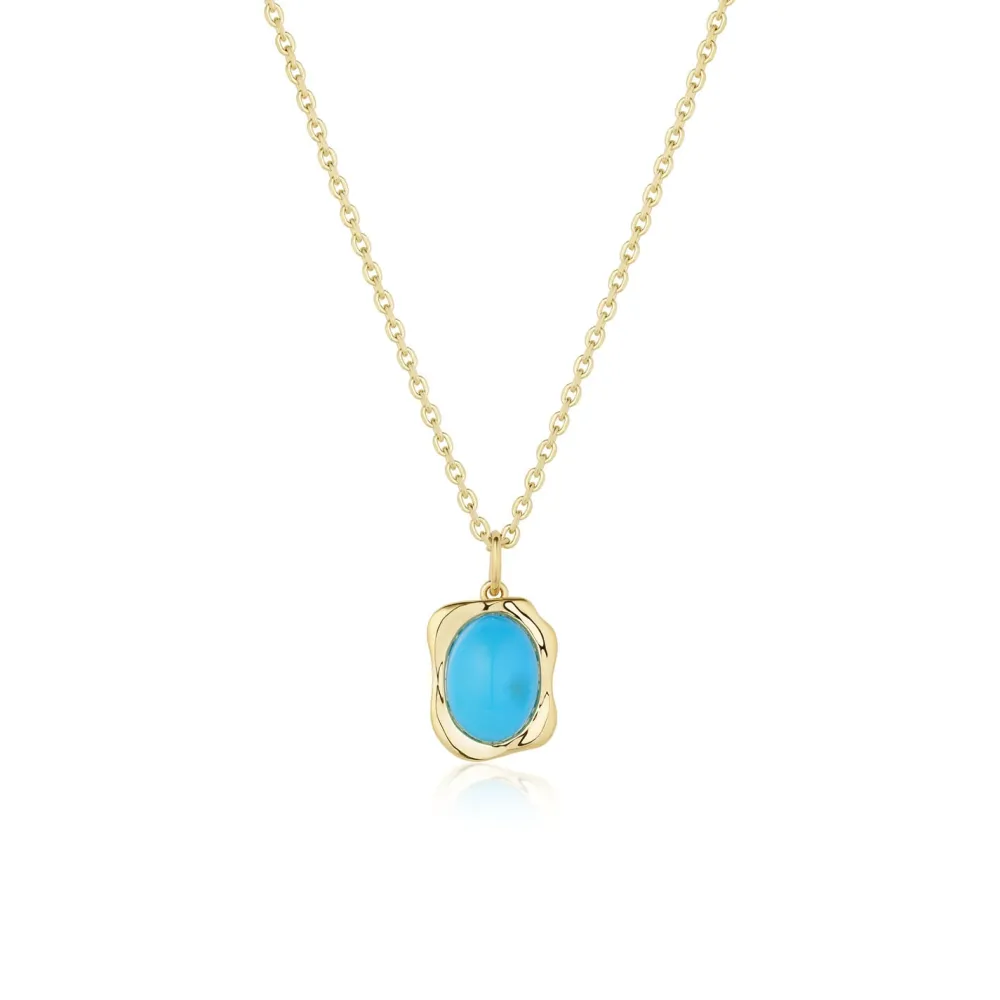 Marrow Fine Birthstone Collection | One-of-a-kind Pieces^5.69ct Abstract Turquoise Bezel Pendant 14kyellowgold