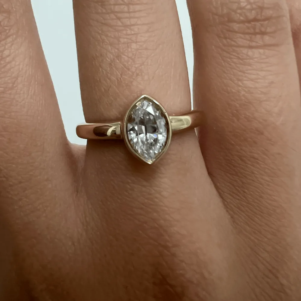Marrow Fine Ready To Ship | Ready To Ship^.99ct Antique Moval Bezel - Engagement Ring 14kyellowgold