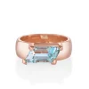 Marrow Fine Ready To Ship | Ready To Ship^2.97ct Aquamarine Trapezoid Cigar Band 14krosegold