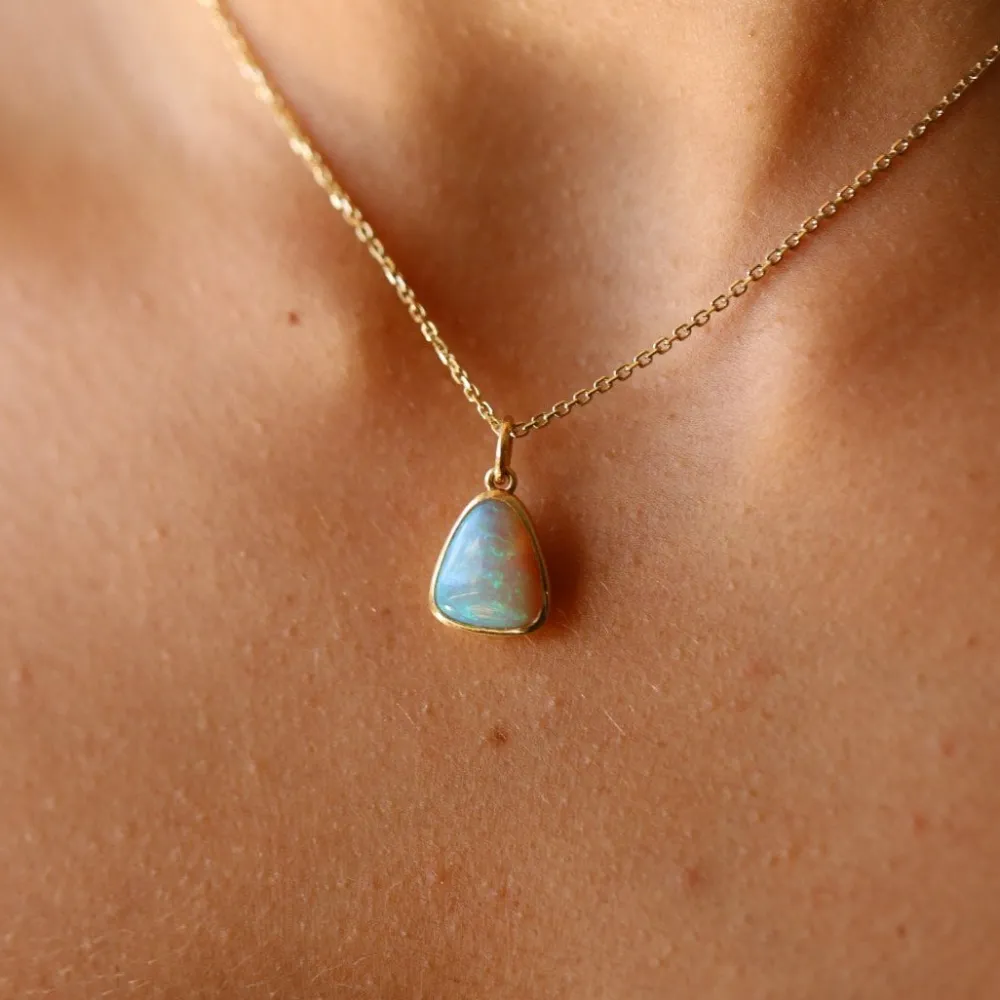 Marrow Fine Birthstone Collection | One-of-a-kind Pieces^3.65ct Australian Opal Necklace 14kyellowgold