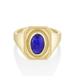 Marrow Fine Ready To Ship | Ready To Ship^1.53ct Black Opal Signet Ring 14kyellowgold