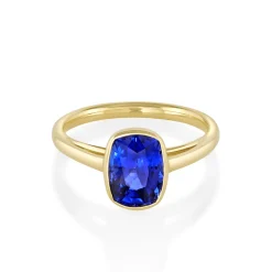 Marrow Fine Ready To Ship | Ready To Ship^2.75ct Blue Sapphire Cushion Tessa Ring 14kyellowgold