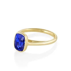 Marrow Fine Ready To Ship | Ready To Ship^2.75ct Blue Sapphire Cushion Tessa Ring 14kyellowgold