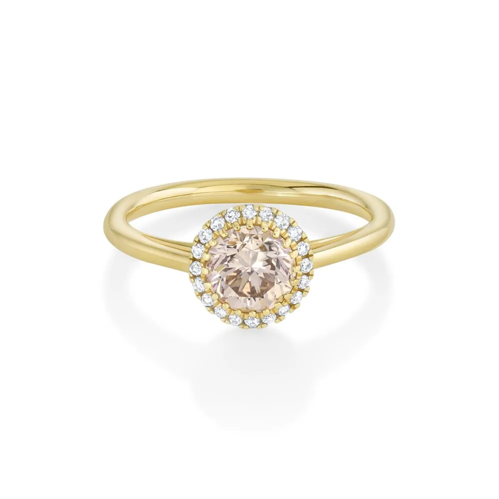 Marrow Fine Ready To Ship | Ready To Ship^1.04ct Champagne Diamond Perfect Halo Ring 14kyellowgold