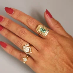 Marrow Fine Ready To Ship | Ready To Ship^1.48ct Colombian Emerald In-Orbit Ring 14kyellowgold