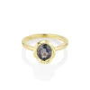 Marrow Fine Birthstone Collection | Ready To Ship^1.58ct Color Change Sapphire Abstract Bezel Ring 14kyellowgold