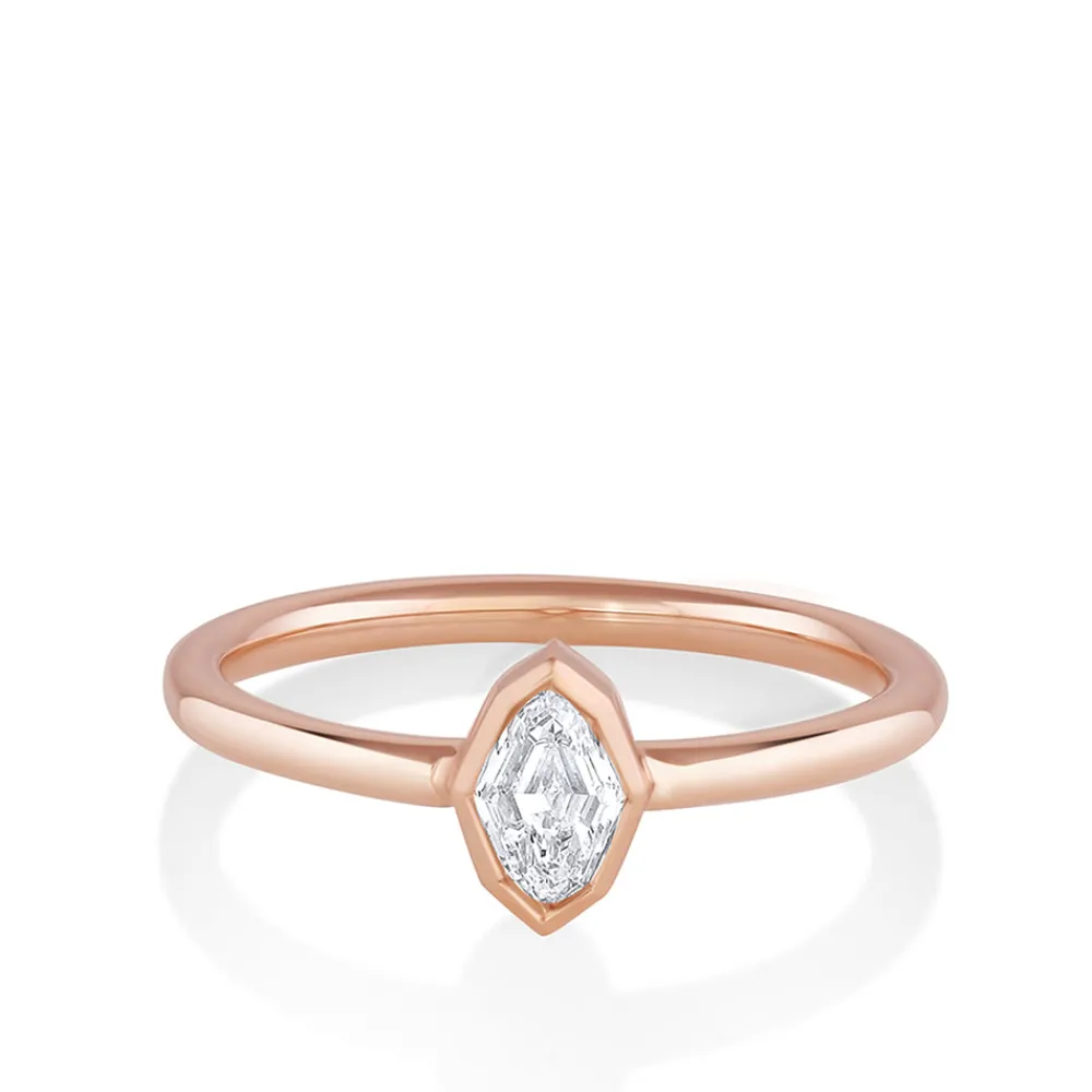 Marrow Fine Ready To Ship | Ready To Ship^.32ct Diamond Bezel Octagon Ring 14krosegold