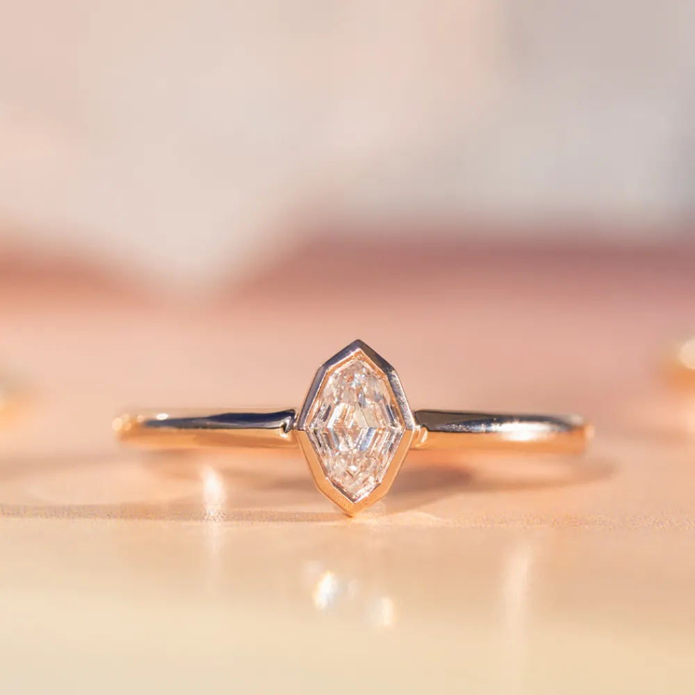 Marrow Fine Ready To Ship | Ready To Ship^.32ct Diamond Bezel Octagon Ring 14krosegold