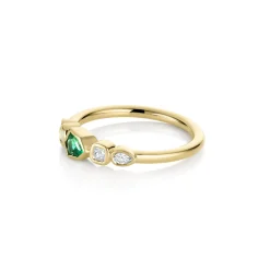 Marrow Fine Birthstone Collection | The Kaleidoscope Collection^0.17ct Emerald, Opal and Diamond Kaleidoscope Ring 14kyellowgold