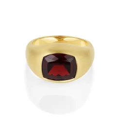 Marrow Fine Birthstone Collection | Ready To Ship^5.06ct Garnet Pinky Bombe Ring 14kyellowgold