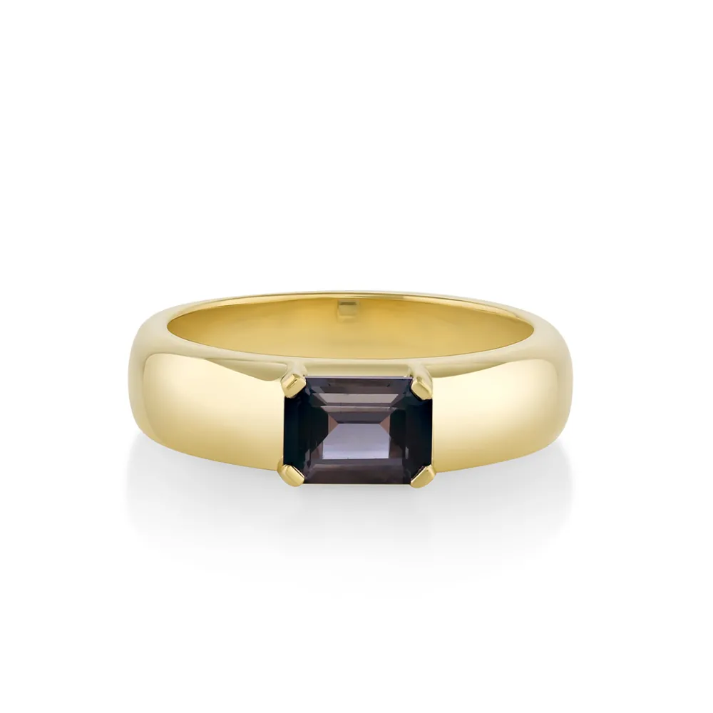 Marrow Fine Ready To Ship | Ready To Ship^1.01ct Grey Tourmaline Half Cigar Band 14kyellowgold