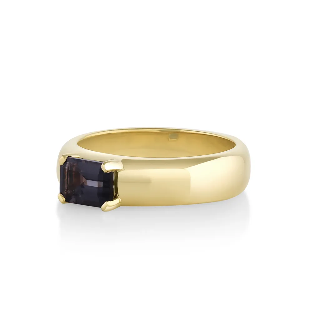 Marrow Fine Ready To Ship | Ready To Ship^1.01ct Grey Tourmaline Half Cigar Band 14kyellowgold