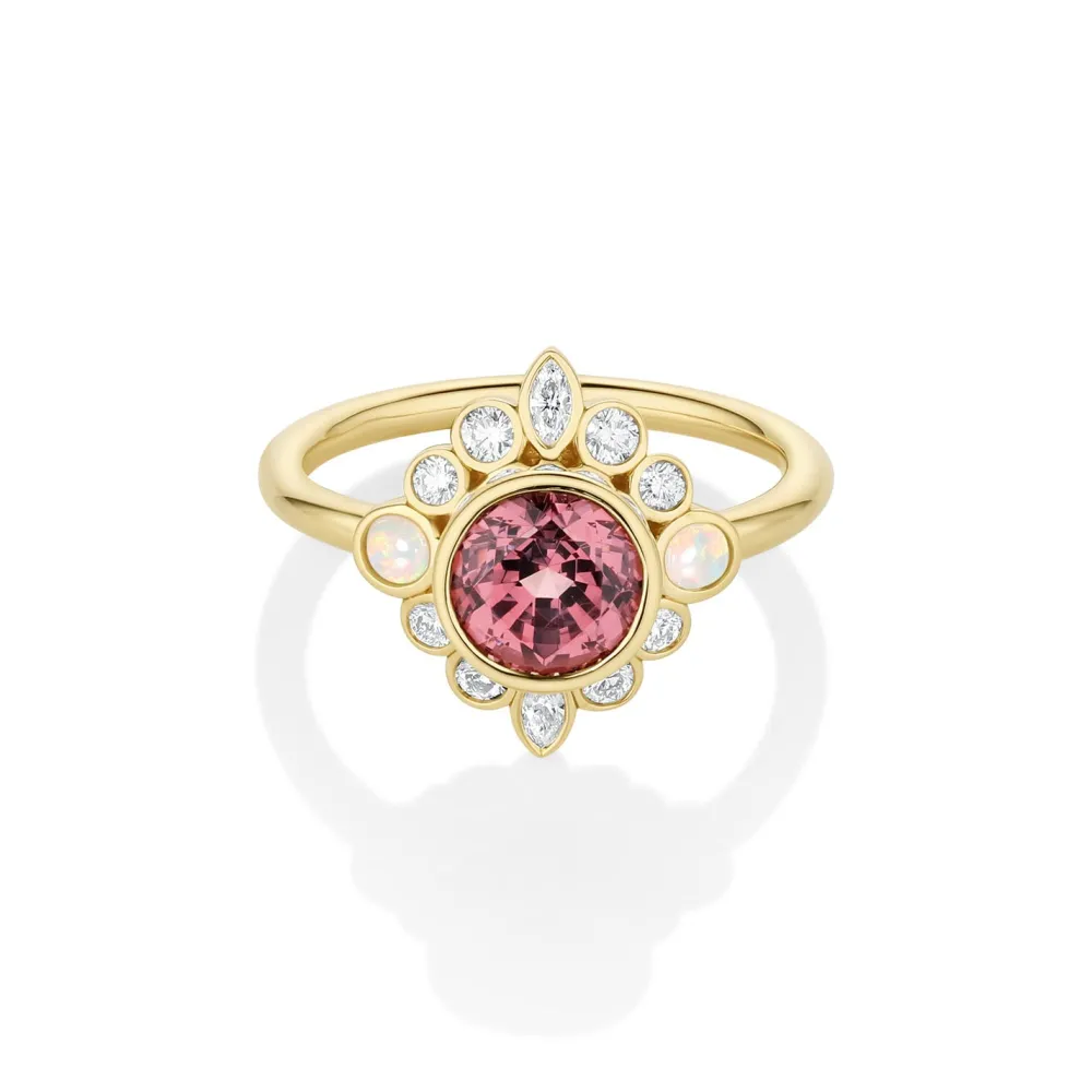 Marrow Fine Birthstone Collection | One-of-a-kind Pieces^1.82ct Imperial Malaya Garnet and Opal Scarlette Compass Ring 14kyellowgold
