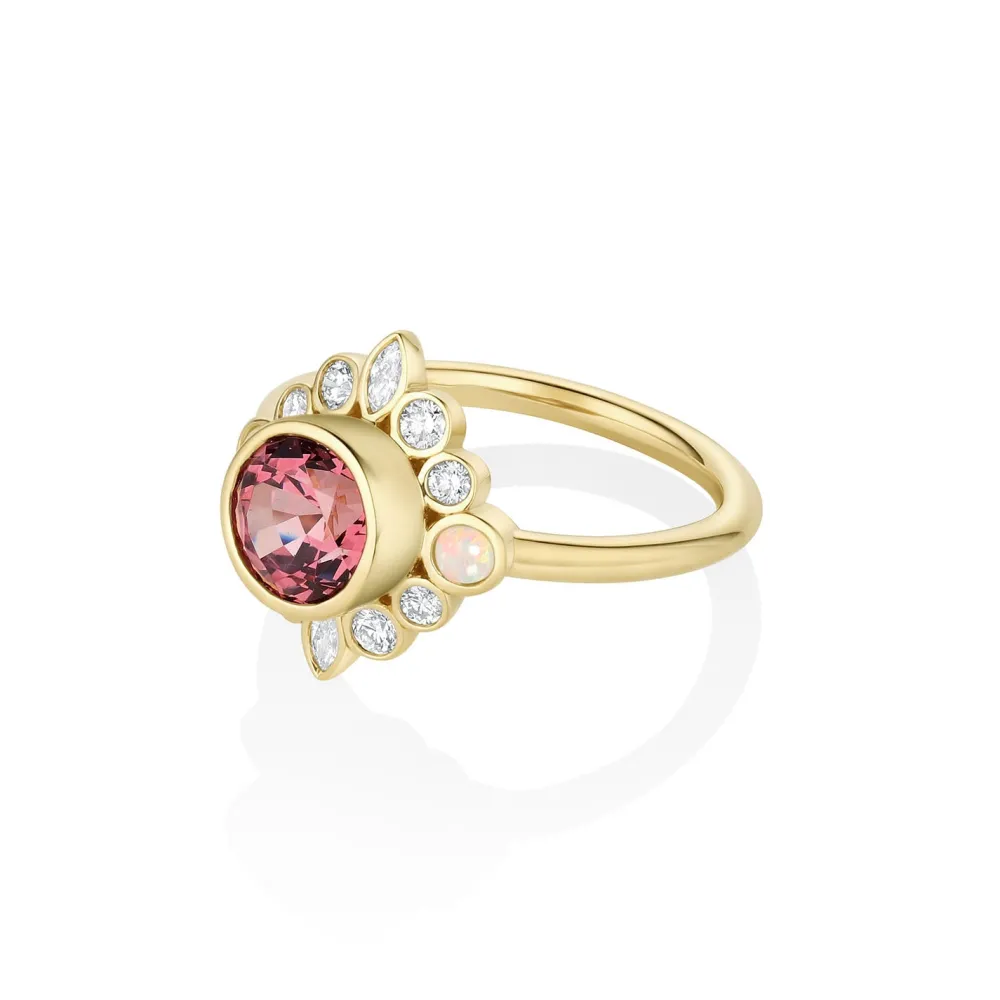 Marrow Fine Birthstone Collection | One-of-a-kind Pieces^1.82ct Imperial Malaya Garnet and Opal Scarlette Compass Ring 14kyellowgold