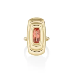 Marrow Fine Birthstone Collection | Ready To Ship^3.00ct Imperial Topaz In-Orbit Ring 14kyellowgold