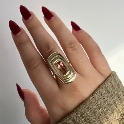 Marrow Fine Birthstone Collection | Ready To Ship^3.00ct Imperial Topaz In-Orbit Ring 14kyellowgold