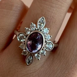 Marrow Fine Ready To Ship | Ready To Ship^1.31ct Lavender Sapphire Scarlette Compass Ring 14kwhitegold