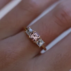 Marrow Fine Birthstone Collection | One-of-a-kind Pieces^1.12ct Malaya Garnet and 0.91tcw French Cut Diamond Ring 14kyellowgold