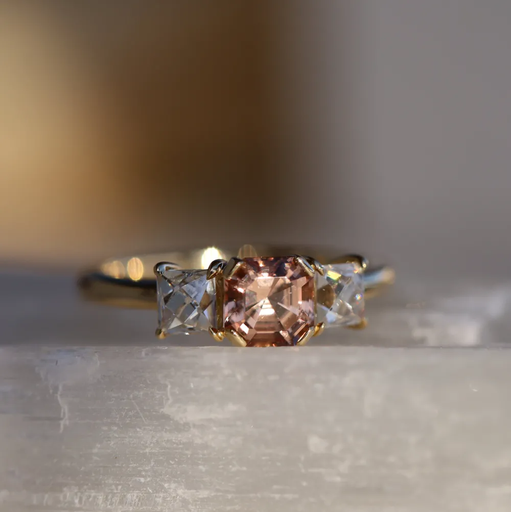 Marrow Fine Birthstone Collection | One-of-a-kind Pieces^1.12ct Malaya Garnet and 0.91tcw French Cut Diamond Ring 14kyellowgold