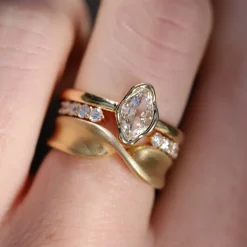 Marrow Fine Ready To Ship | Ready To Ship^0.57ct Marquise Diamond Abstract Bezel Ring 14kyellowgold