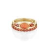 Marrow Fine Birthstone Collection | Ready To Ship^0.49ct Mexican Fire Opal and Sapphire Linear Ring with Sapphire Laurel 14kyellowgold
