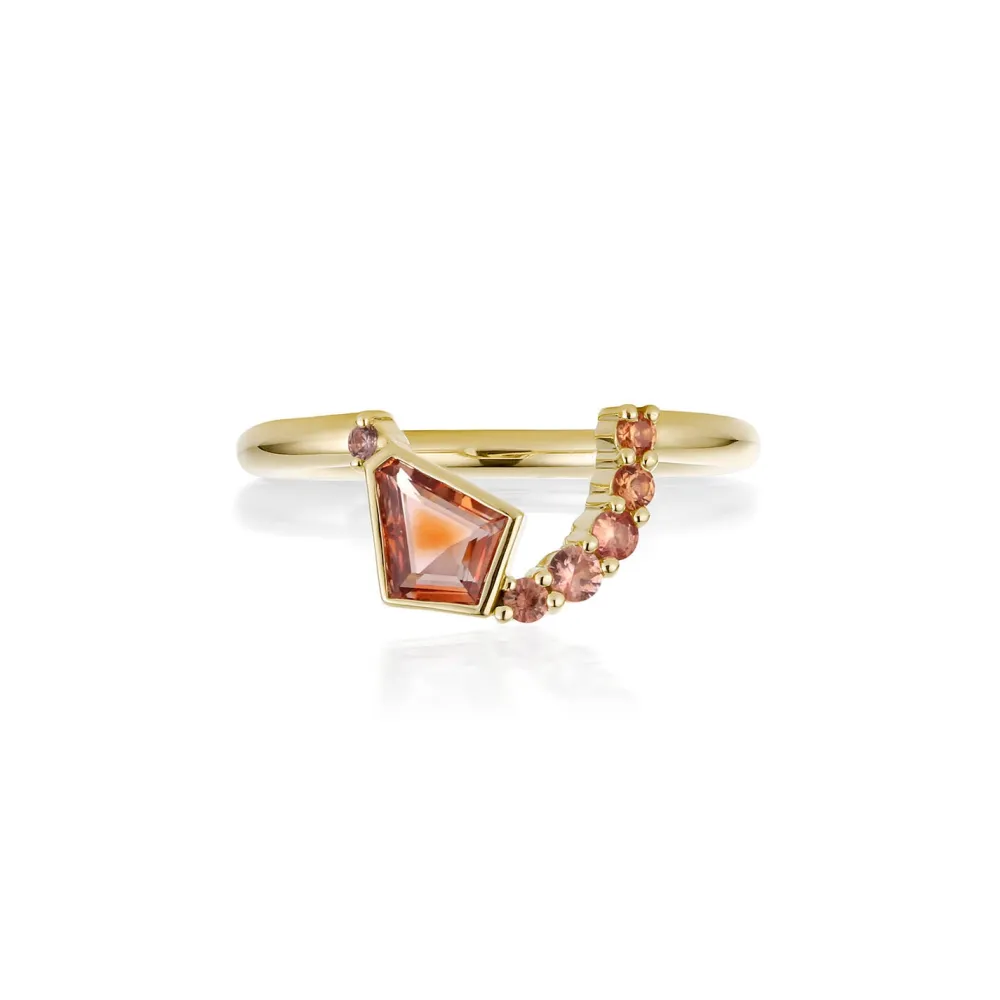 Marrow Fine Birthstone Collection | Ready To Ship^0.61ct Montana Sapphire & Malawi Sapphire Lucy Band 14kyellowgold