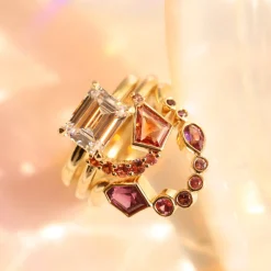 Marrow Fine Birthstone Collection | Ready To Ship^0.61ct Montana Sapphire & Malawi Sapphire Lucy Band 14kyellowgold