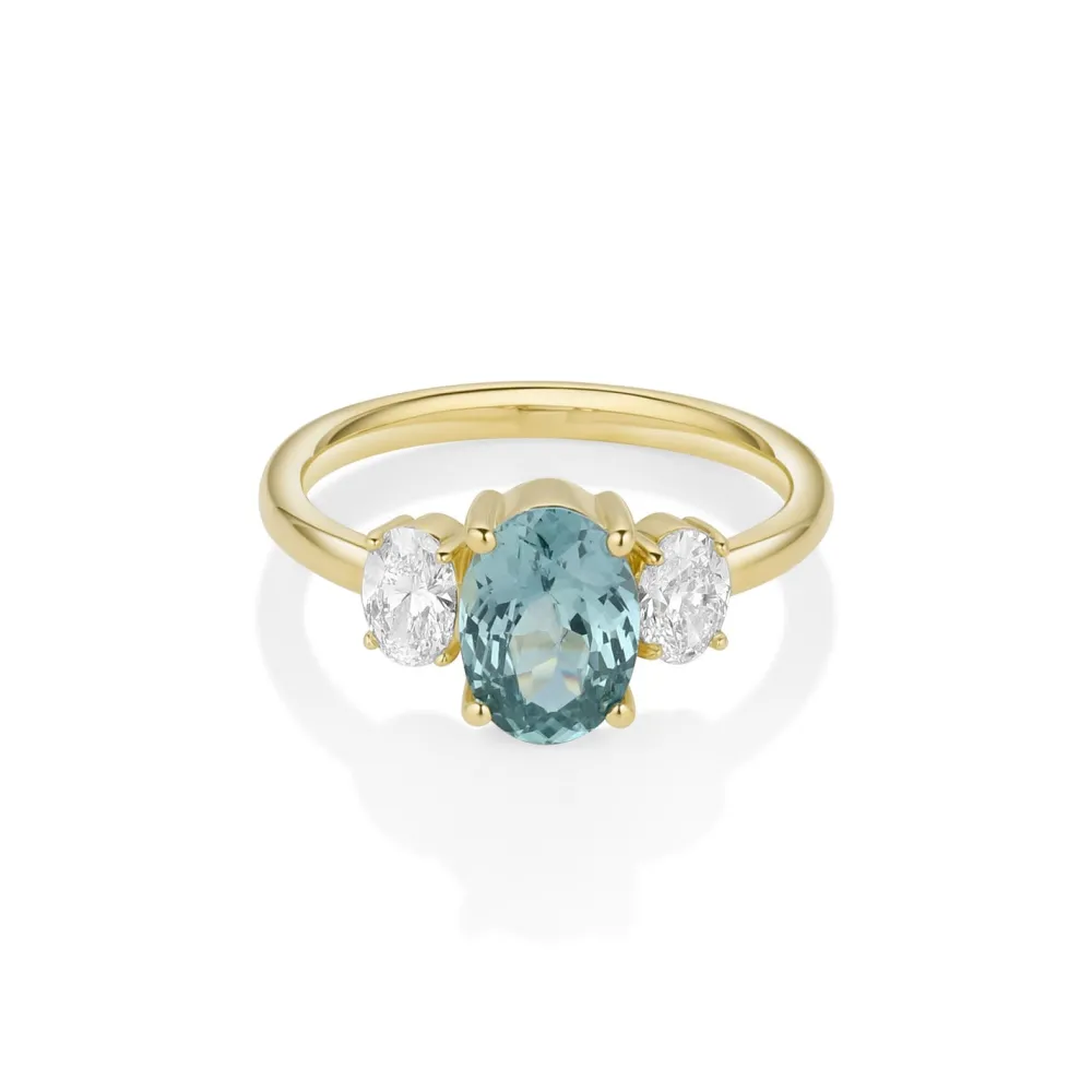 Marrow Fine Ready To Ship | Ready To Ship^1.82ct Montana Sapphire and Diamond Michelle Ring 14kyellowgold