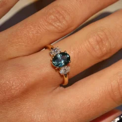 Marrow Fine Ready To Ship | Ready To Ship^1.82ct Montana Sapphire and Diamond Michelle Ring 14kyellowgold