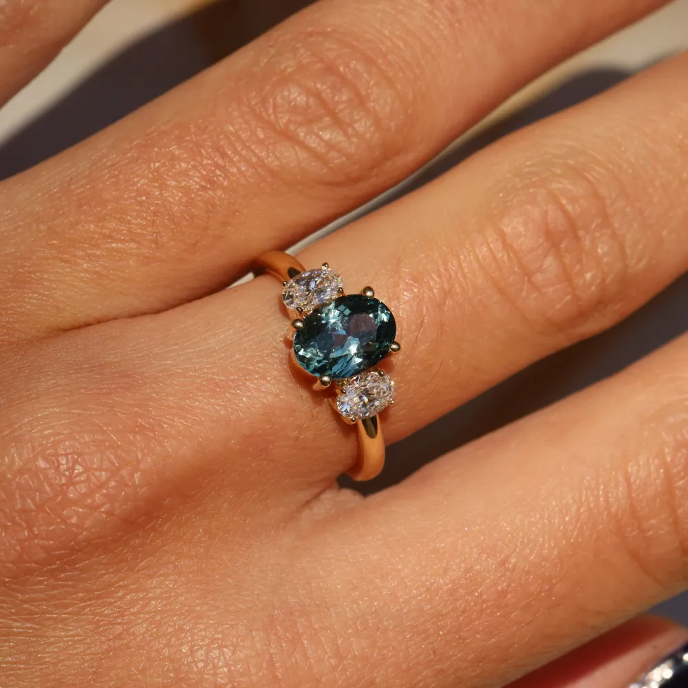 Marrow Fine Ready To Ship | Ready To Ship^1.82ct Montana Sapphire and Diamond Michelle Ring 14kyellowgold