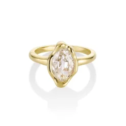 Marrow Fine Ready To Ship | Ready To Ship^2.01ct Moval Diamond Abstract Bezel Ring 14kyellowgold