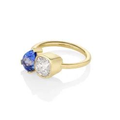 Marrow Fine Ready To Ship | Ready To Ship^1.46ct Old Mine Diamond & 1.52ct Sapphire Chloe 14kyellowgold