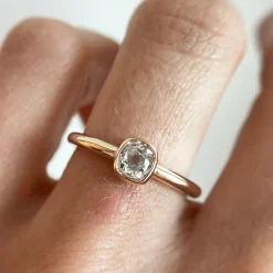 Marrow Fine Ready To Ship | Ready To Ship^.38ct Old Mine Diamond Sweet Pea Ring 14kyellowgold