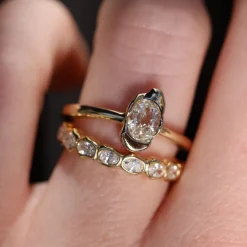 Marrow Fine Ready To Ship | Ready To Ship^0.40ct Oval Diamond Abstract Bezel Ring 14kyellowgold