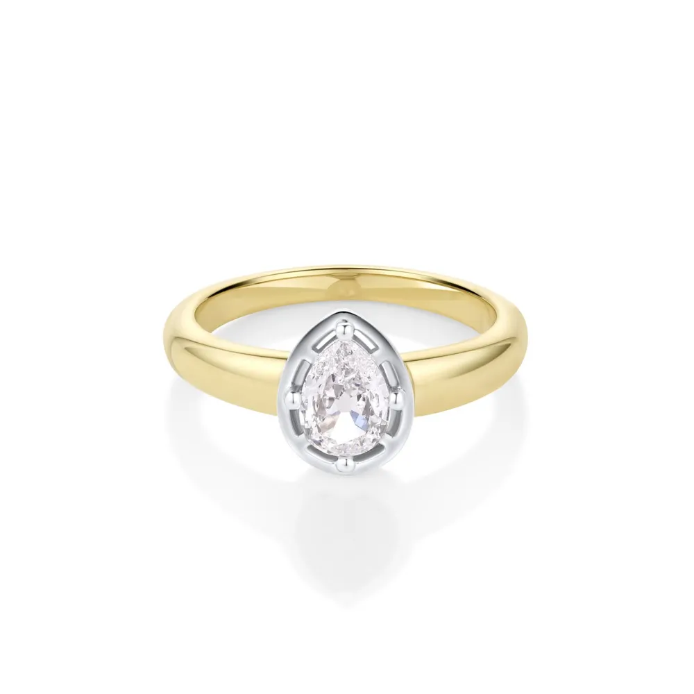 Marrow Fine Ready To Ship | Ready To Ship^0.58ct Pear Georgia Ring 14kyellowgold&14kwhitegold