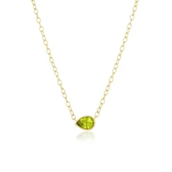Marrow Fine Birthstone Collection | Ready To Ship^1.90ct Peridot Pear Shape Necklace 14kyellowgold