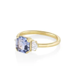 Marrow Fine Ready To Ship | Ready To Ship^1.86ct Periwinkle Sapphire & Cadillac Diamond Engagement Ring 14kyellowgold