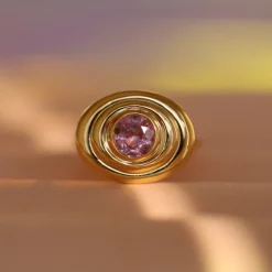 Marrow Fine Ready To Ship | Ready To Ship^1.50ct Pink Sapphire In-Orbit 14kyellowgold