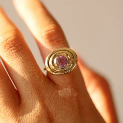 Marrow Fine Ready To Ship | Ready To Ship^1.50ct Pink Sapphire In-Orbit 14kyellowgold