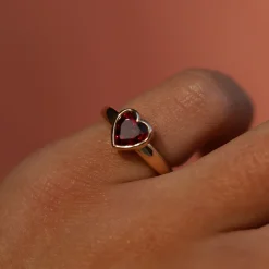 Marrow Fine Birthstone Collection | Graduation Gifts^1.51ct Rhodolite Garnet Heart Ring 14kyellowgold