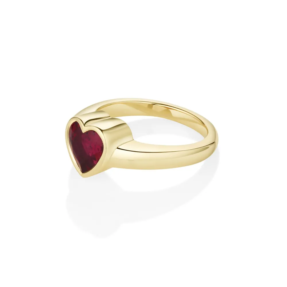 Marrow Fine Birthstone Collection | Graduation Gifts^1.51ct Rhodolite Garnet Heart Ring 14kyellowgold