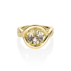 Marrow Fine Florence Ring | The Soleil Collection^3.51ct Round Greenish-Yellow Sapphire Florence Ring 14kyellowgold