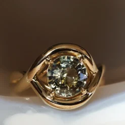 Marrow Fine Florence Ring | The Soleil Collection^3.51ct Round Greenish-Yellow Sapphire Florence Ring 14kyellowgold
