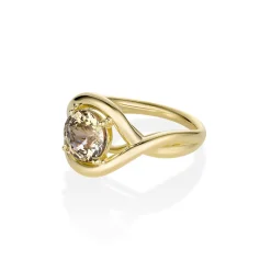 Marrow Fine Florence Ring | The Soleil Collection^3.51ct Round Greenish-Yellow Sapphire Florence Ring 14kyellowgold